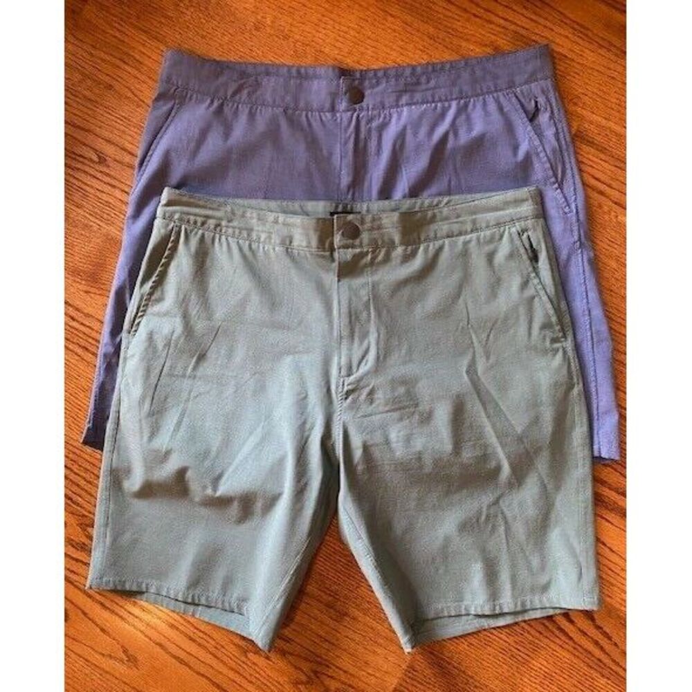 Johnnie O Shorts 2 Pair Bundle Mens 36 Blue Green Hybrid  Performance Golf Sport